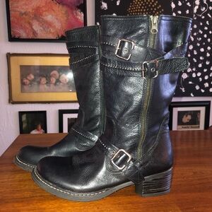 Leather Biker Boots - Softmoc - Size 10
